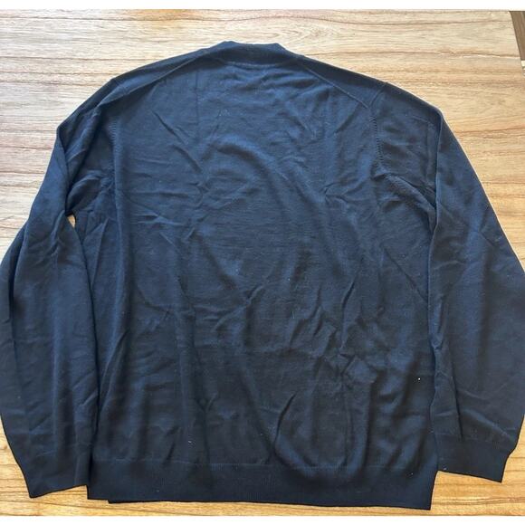 BROOKS BROTHERS Black XXL 100% Extra Fine Italian Merino Wool Sweater Mock Neck - Picture 3 of 9
